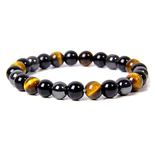 Hemasa Black Obsidian Hematite Tiger Eye Beads Bracelets