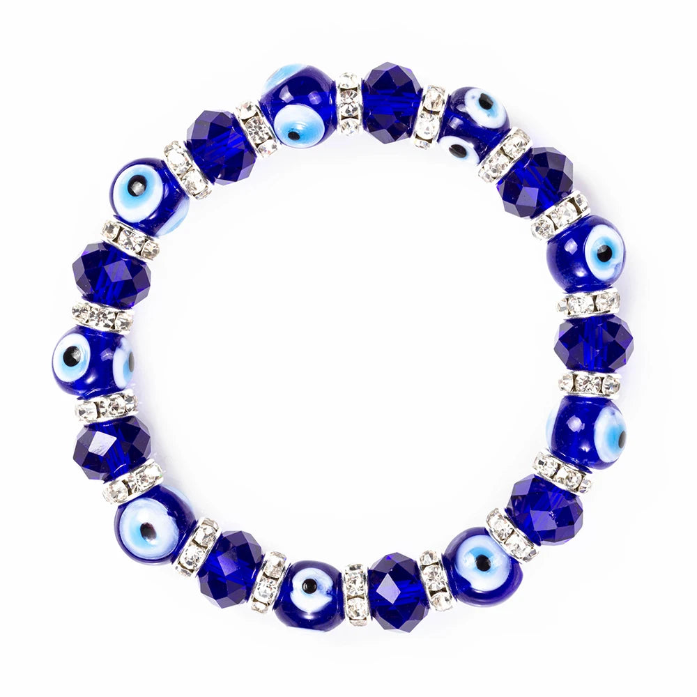 Lucky Eye Multi Color Glass Turkish Evil Eye Beads Bracelet Adjustable Chain Bracelet for Women Female Fashion Jewelry BE61