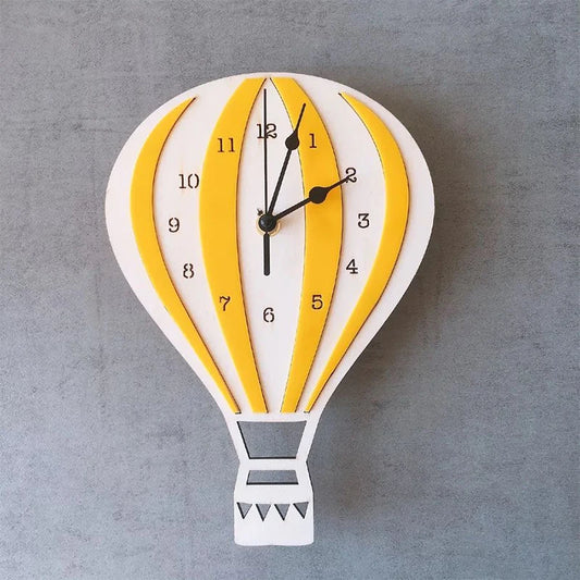 Nordic Style Wooden Balloon Clock Kids Room Decoration Wood Balloon Clock Wall Decor For Baby Boy Girl Room Decor Children Room