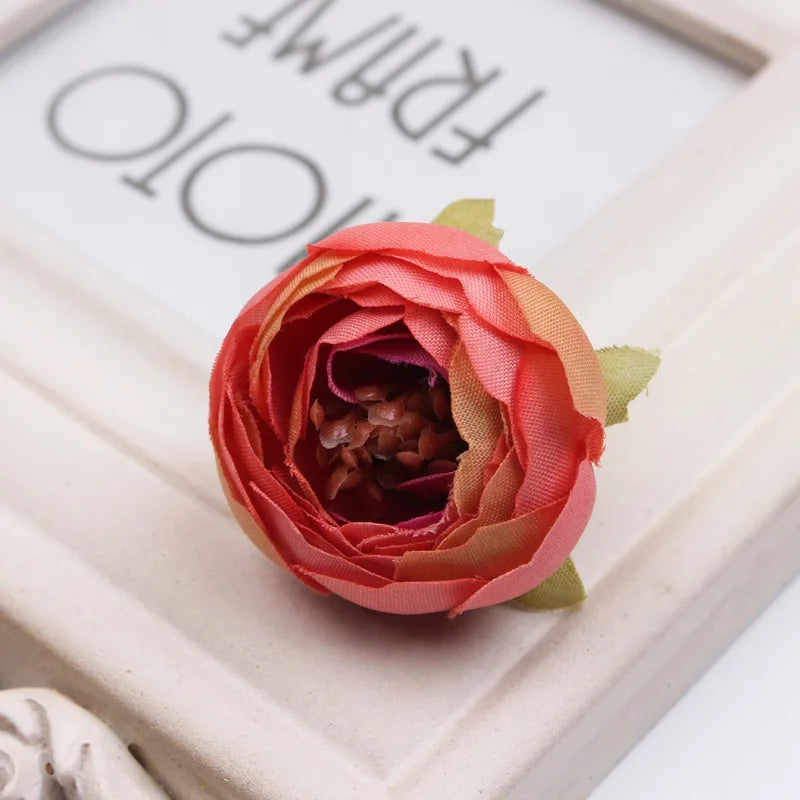 Artificial Silk Tea Rose Bud Flower Heads for DIY Wedding, Flower Wall, Event Party, Garland, Headware Deco, 4.5cm, 17Colors