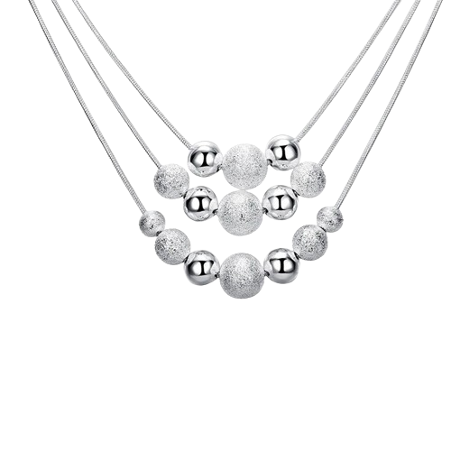 Hemasa 925 Sterling Silver Smooth Matte Beads Necklace Snake Chain For Women Fashion Accessories Wedding Engagement Jewelry