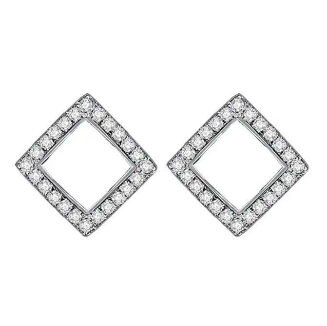 925 Sterling Silver Geometric Star Heart Square Mosaic Zirconia Stud Earrings For Women Silver 925 Jewelry S-E539