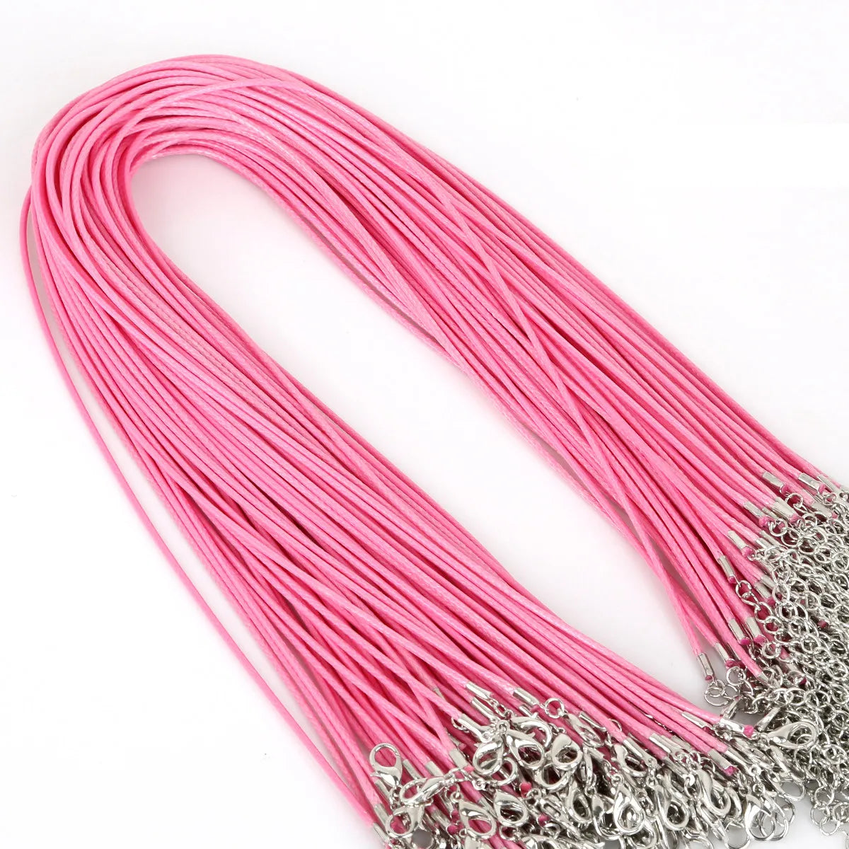 10Pcs 1.5/2mm Cotton Waxed Cord Adjustable Braided Rope String Necklace Chain with Lobster Clasp DIY Jewelry Making Handmade