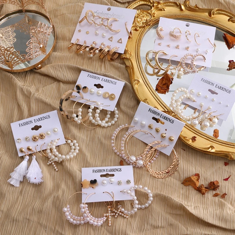 Hemasa  Vintage Pearl Long Tassel Butterfly Dangle Drop  Hoop Earrings For Women