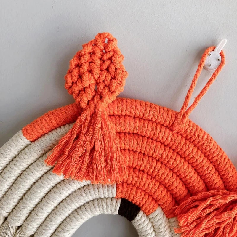 Nordic Hand-woven Macrame Tapestry Cotton Rope Animal Wall Hanging Pendant Kids Room Nursery Decoration Home Ornament