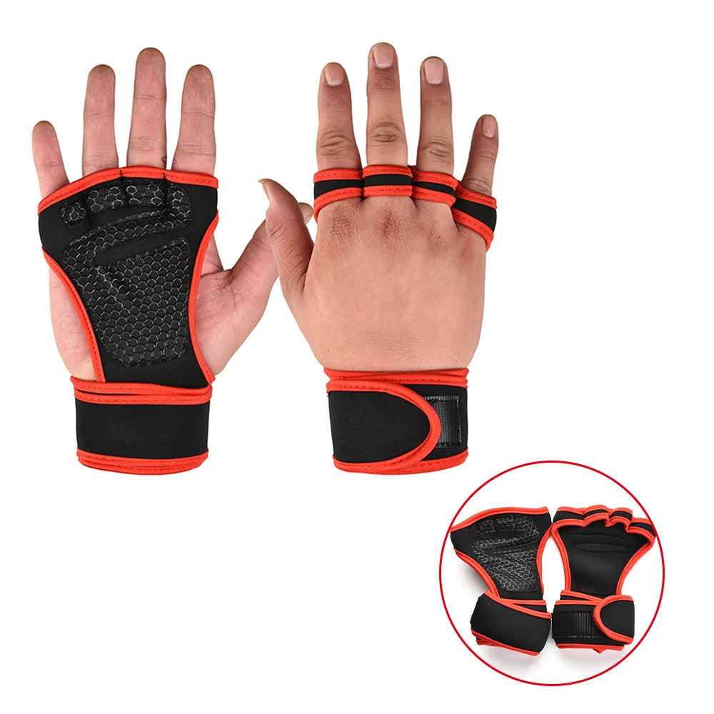 He,Asa 1 Pairs Weightlifting Training Gloves for Men Women Fitness Sports Body Building Gymnastics Gym Hand Wrist Palm Protector Gloves