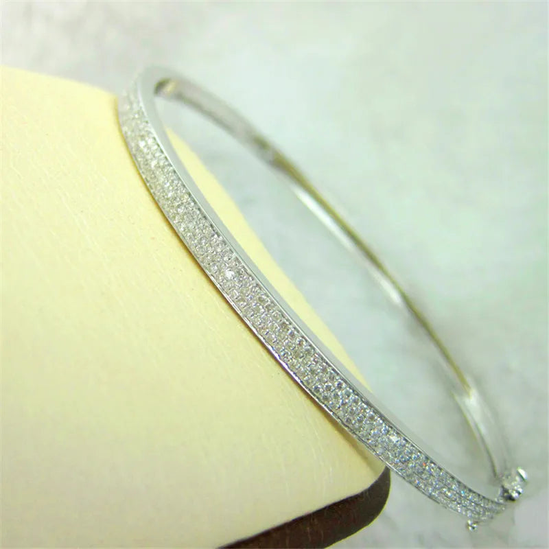 Hemasa Handmade  Diamond Bangle 925 Sterling Silver Party Engagement bangles Bracelets for women