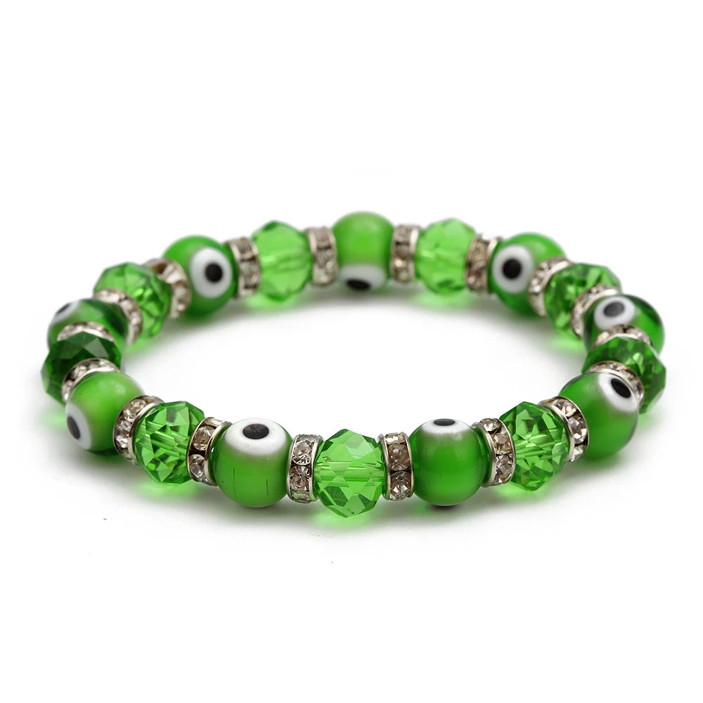 Lucky Eye Multi Color Glass Turkish Evil Eye Beads Bracelet Adjustable Chain Bracelet for Women Female Fashion Jewelry BE61