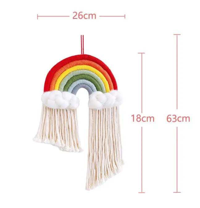 Nordic Kids Room Beads Garland Wall Decoration Handmade Rainbow Nursery Room Decor Hanging Decor Boys Girls Room Decor