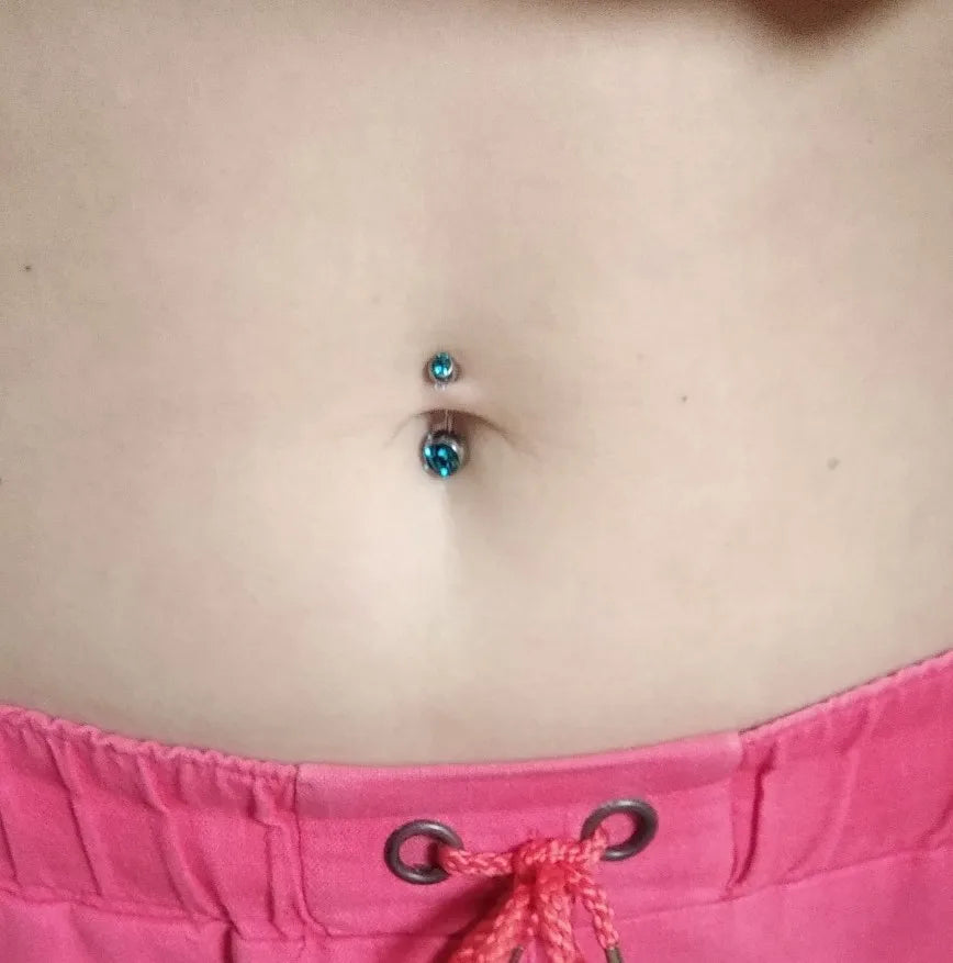 G23Titian 14G 8mm 10mm 12mm Surgical Titanium Belly Button Rings Zircon Navel Bar Body Piercing Jewelry Nombril Ombligo Barbell