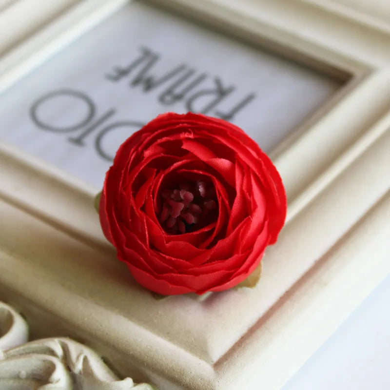 Artificial Silk Tea Rose Bud Flower Heads for DIY Wedding, Flower Wall, Event Party, Garland, Headware Deco, 4.5cm, 17Colors