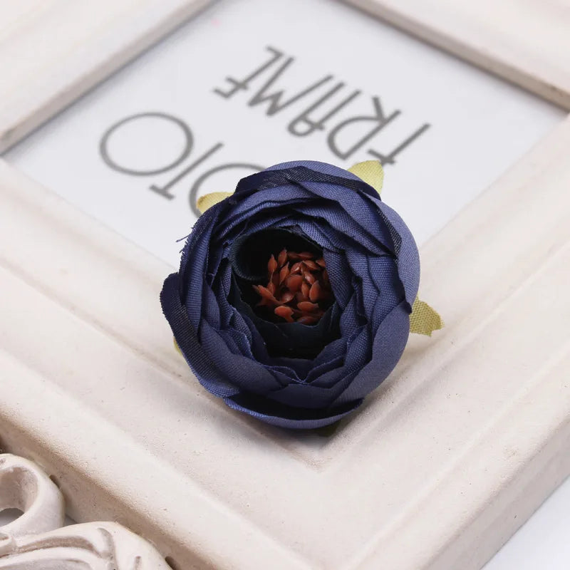 Artificial Silk Tea Rose Bud Flower Heads for DIY Wedding, Flower Wall, Event Party, Garland, Headware Deco, 4.5cm, 17Colors
