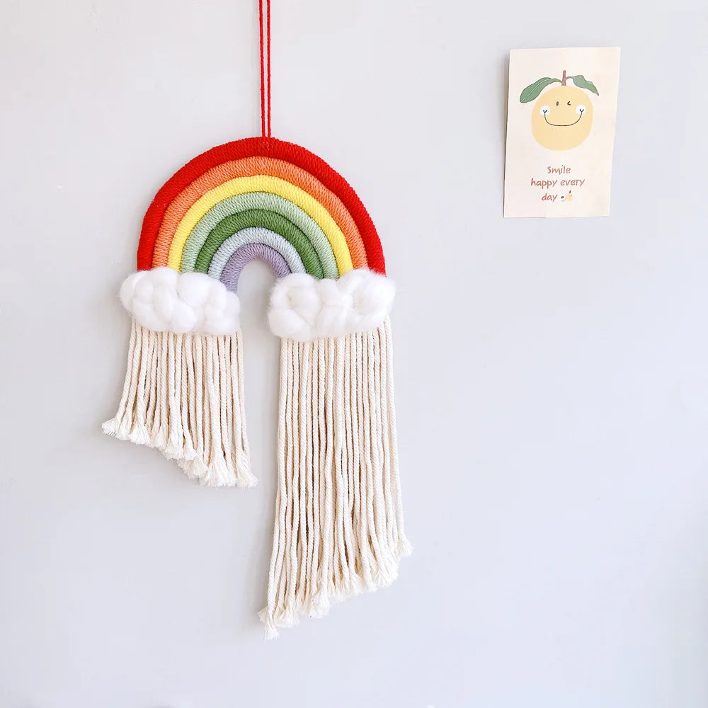 Nordic Kids Room Beads Garland Wall Decoration Handmade Rainbow Nursery Room Decor Hanging Decor Boys Girls Room Decor