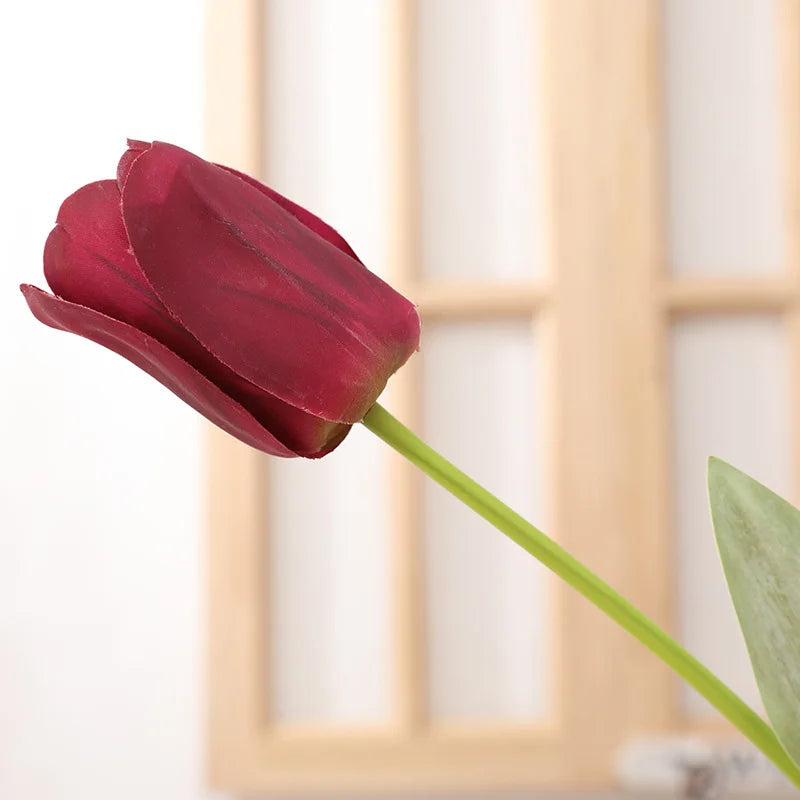 8Pcs Simulation Feel Moisturizing Big Tulip Flower Decoration Home Latex Fake Flower Tulip Wedding Bouquet Photography Props