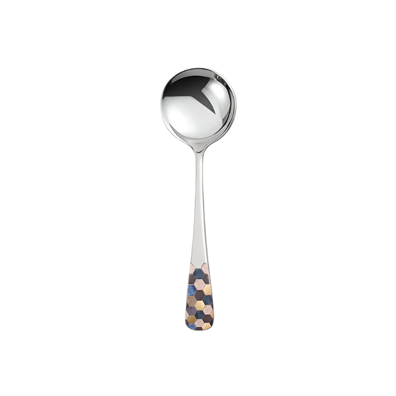 Hemasa Stainless Steel  Silver Coffee Ice Cream  Teaspoons  Dinner Tableware Round Head Dessert Spoons