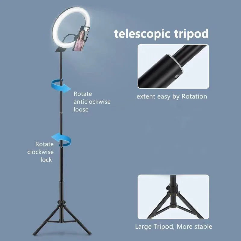 Tejesa 26 33CM Video Lights Dimmable Light Selfie LED Ring Light USB Ring Lighting Lamp With Tripod Stand To Make Youtube Ringlight