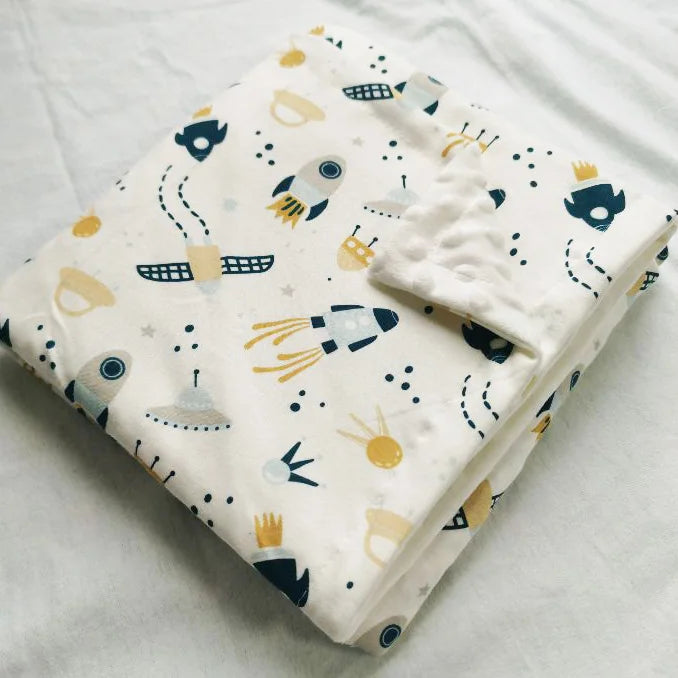 Tejesa Knitted Cotton bean fleece double-sided baby blanket swaddle children's blanket cartoon soft and comfortable newborn quilt