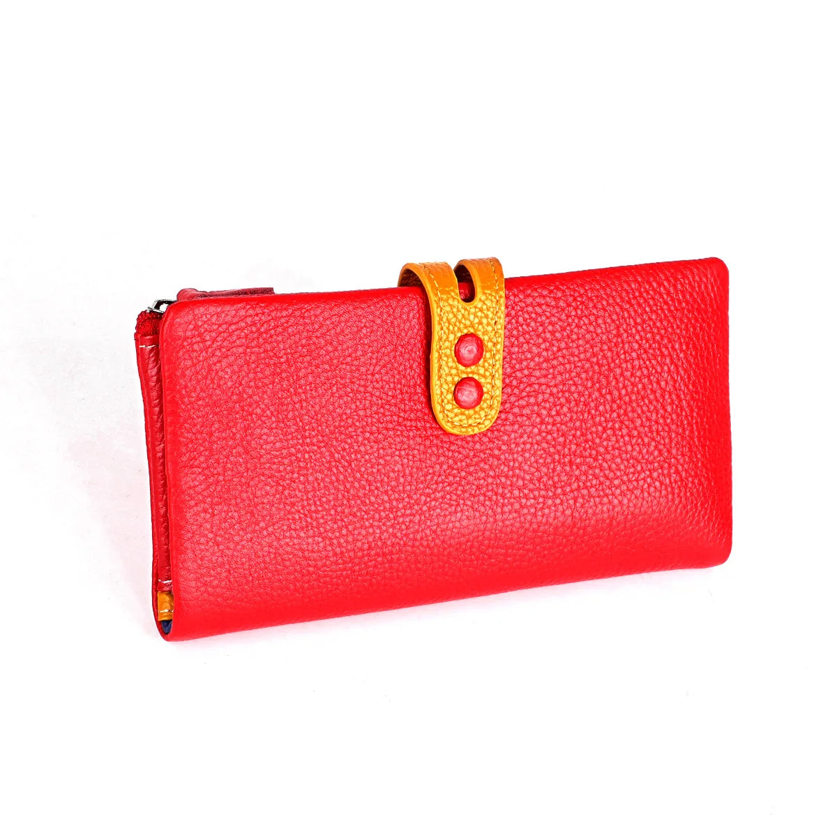 Tejesa Genuine Leather Long Clutch Ladies Purse with Zipper Pocket/ Colorful Phone Wallet