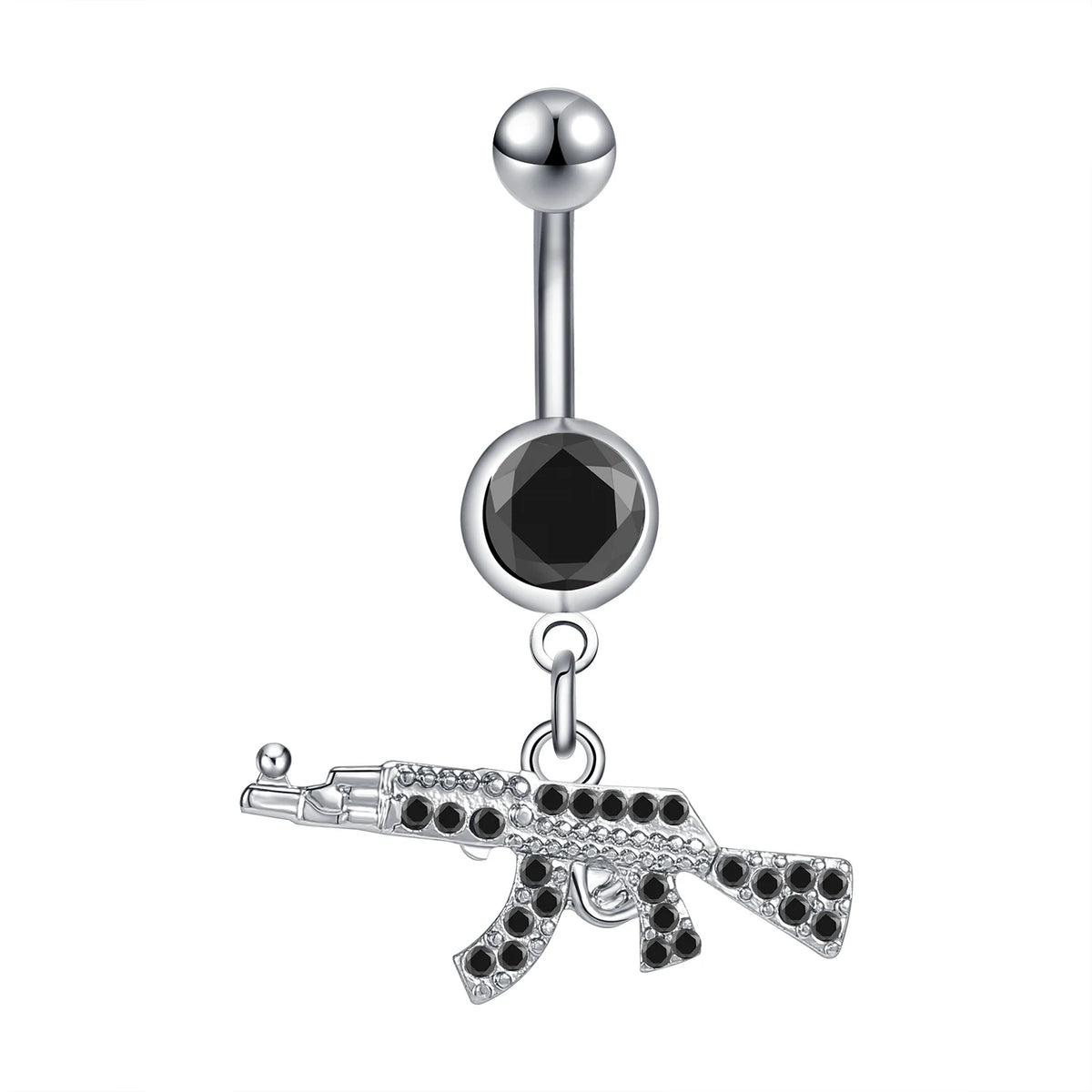 ZS 14G Bat Belly Button Ring Crystal Bat Navel Piercing Black Plated Body Piercing  Red Zircon Bat Belly Piercing Jewelry Women
