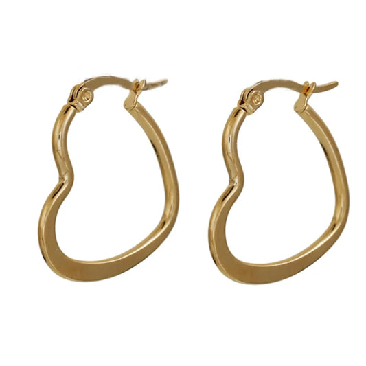Hemasa  304 Stainless Steel Earrings Gold Color Heart Earring for Women