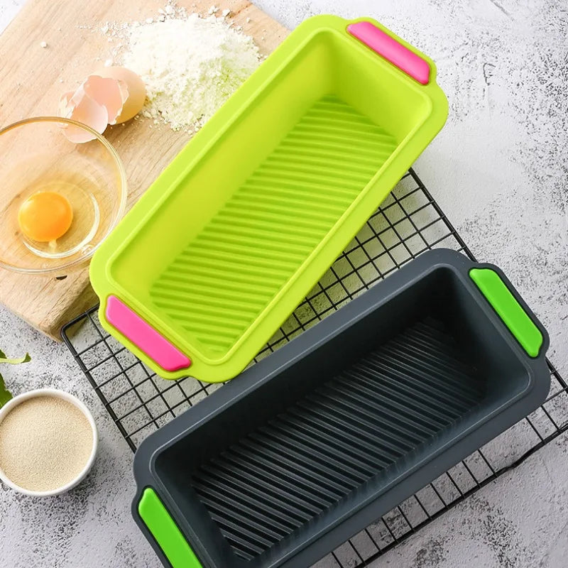 Tejesa   2Pcs Silicone Toast Bread Mold Rectangular Bread Pan Mold Rectangular Cake Baking Tray Non-Stick Loaf Pan Chiffon Cake Mould Kitchen