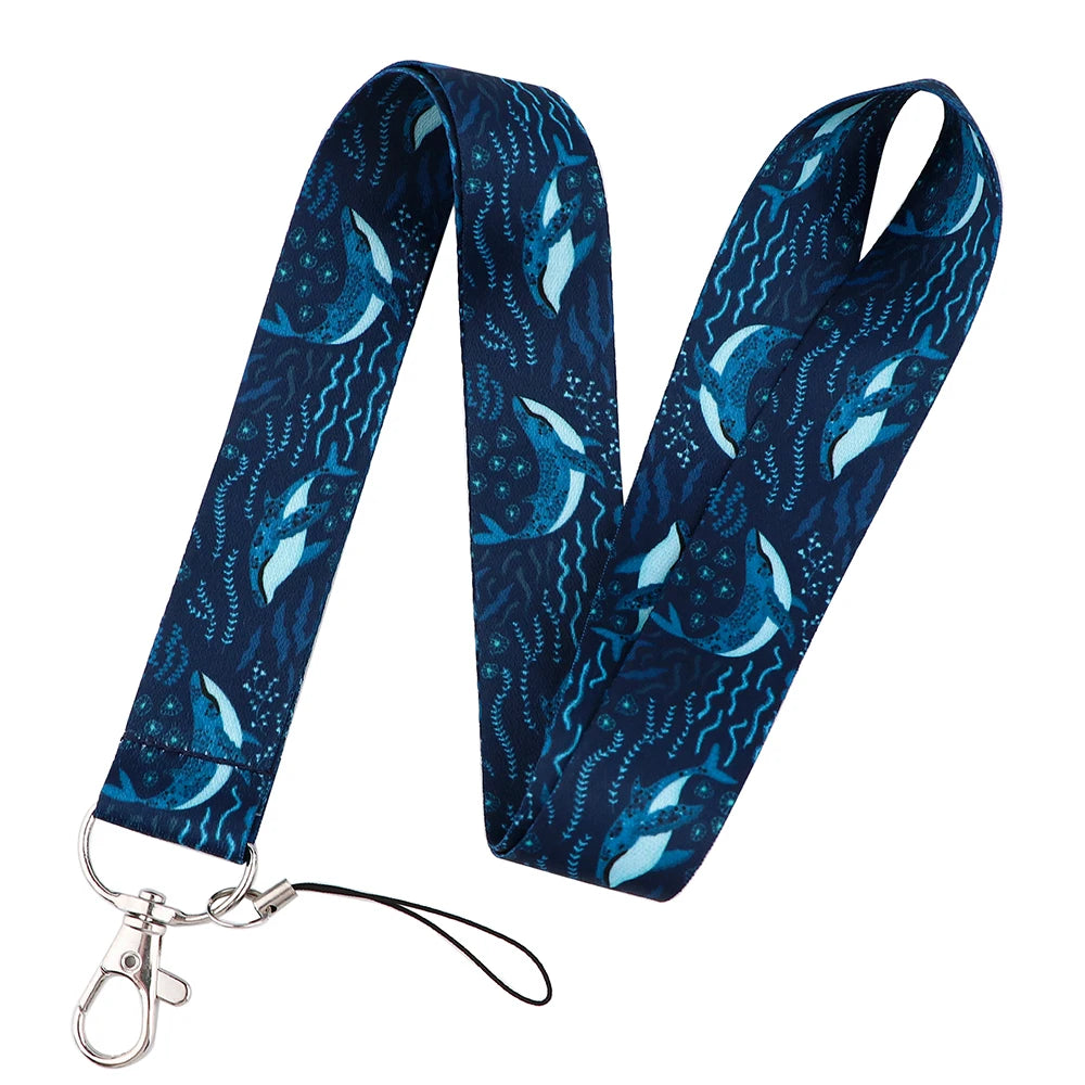 Tejesa Shark Whale Lanyards for Key Neck Strap ID Card Badge Gym Key Chain Keys Holder Keychain