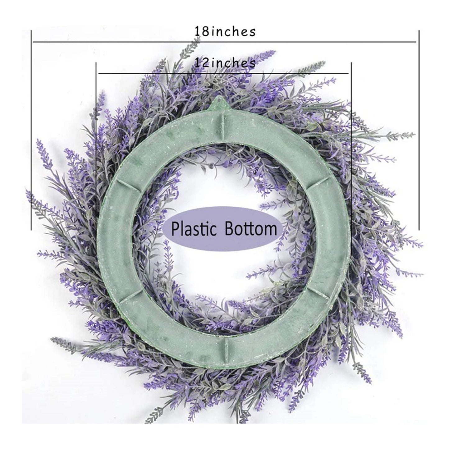 Large Lavender Wreath Base Wreath Flower Farmhouse Garland Wreath Front Door Wall Hanging for Wedding Wreath Home Decor