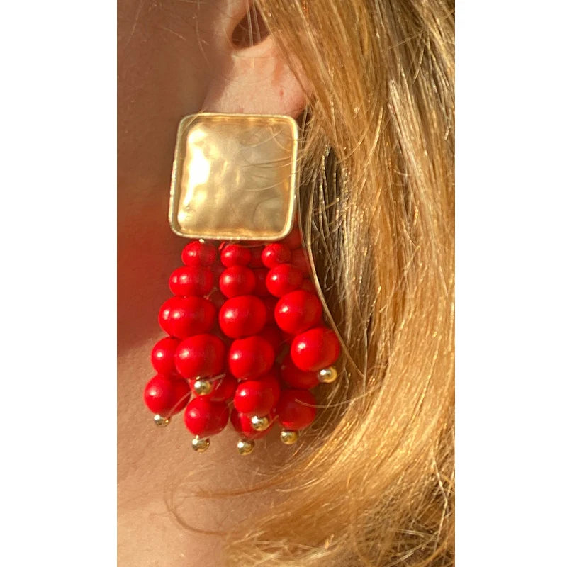 Hemasa  Wooden Drop Dangle Earrings Wedding Jewelry For Women brincos