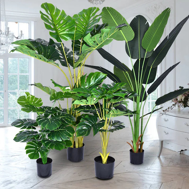 Large Tropical Palm Artificial Turtle, Bamboo Plant Branch, Plastic Turtle Leaves Used for DIY Family, Wedding Decoration