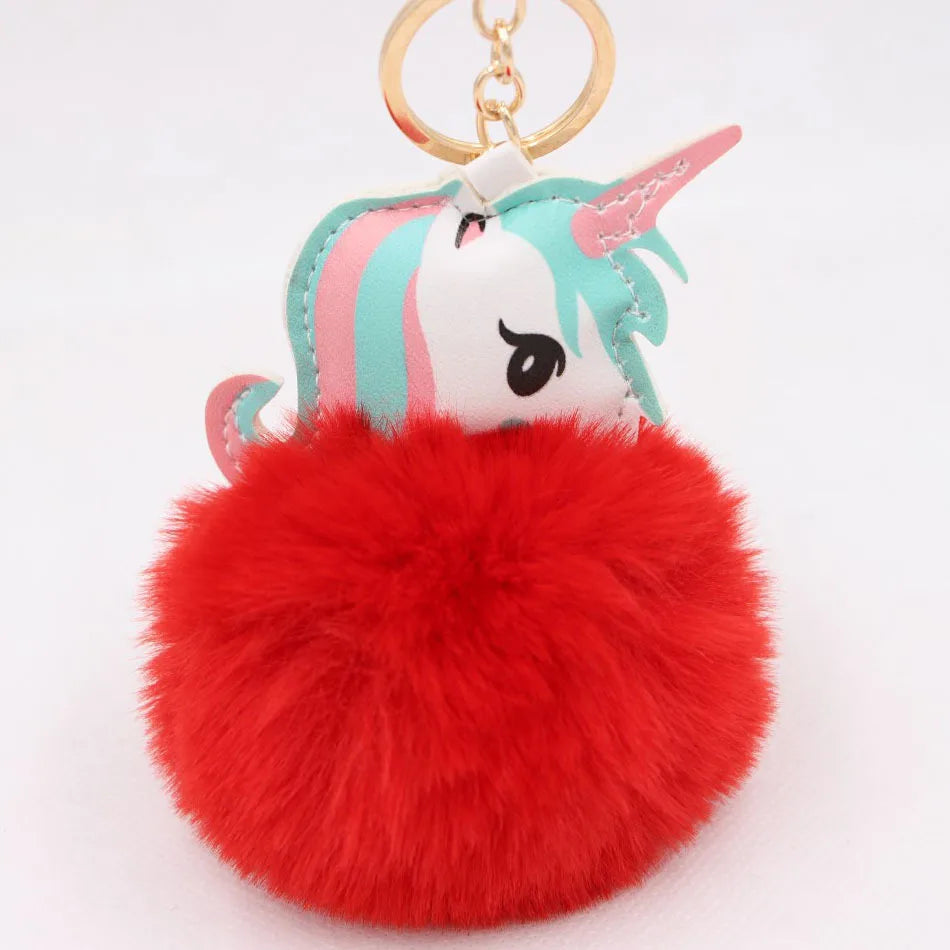 Fashion Key Chain Owl Fox Rhinestone Jewelry Unicorn Keychain for Women Girls Bag Cellphone Car Decoration