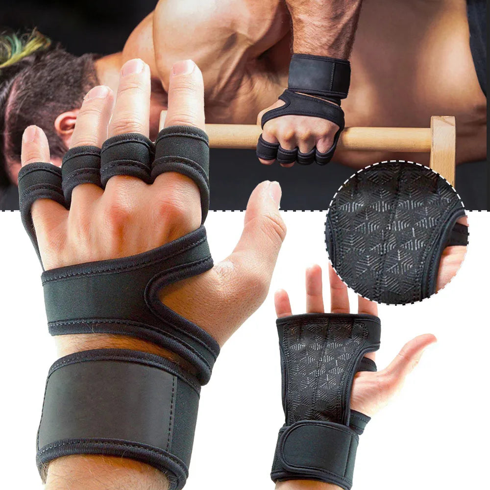 He,Asa 1 Pairs Weightlifting Training Gloves for Men Women Fitness Sports Body Building Gymnastics Gym Hand Wrist Palm Protector Gloves