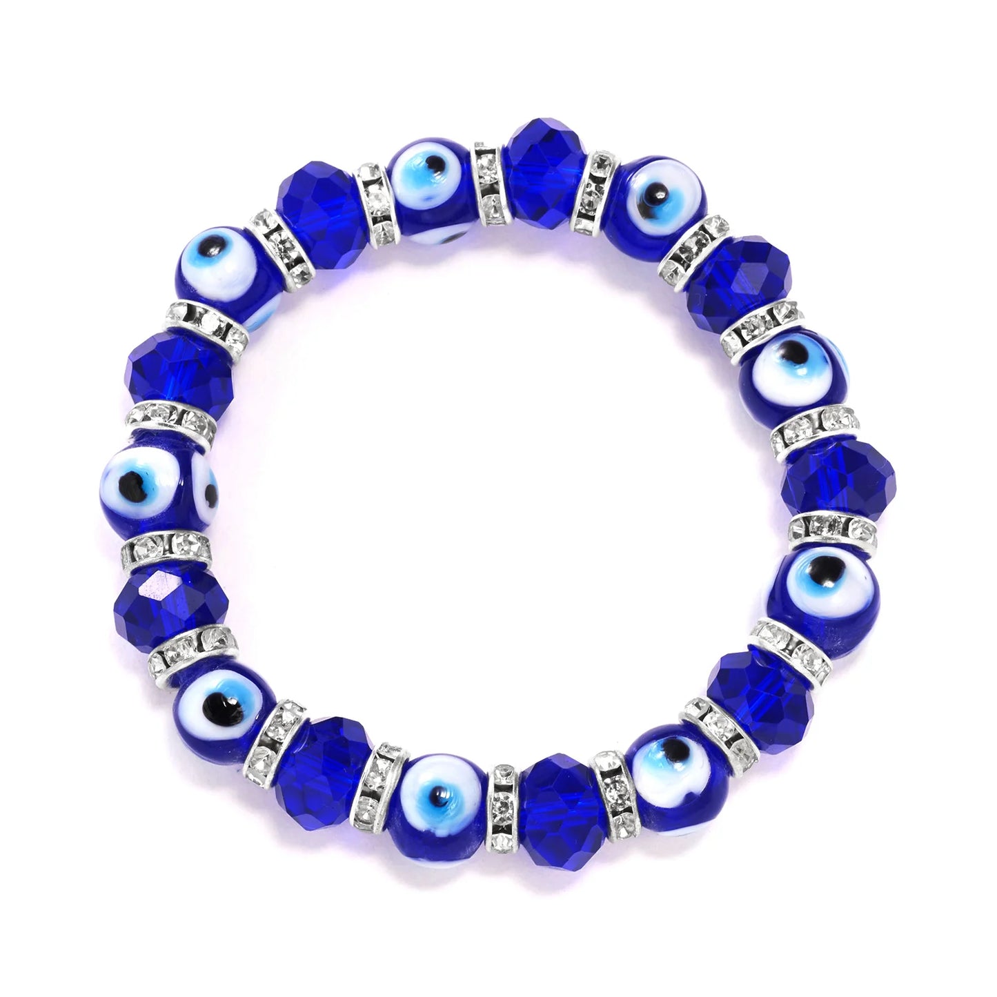Adjustable Elastic String Evil Eye Bracelet Crystal Rhinestone Resin Beads Lucky Bracelet For Women Men Lady Couple Girl Gift