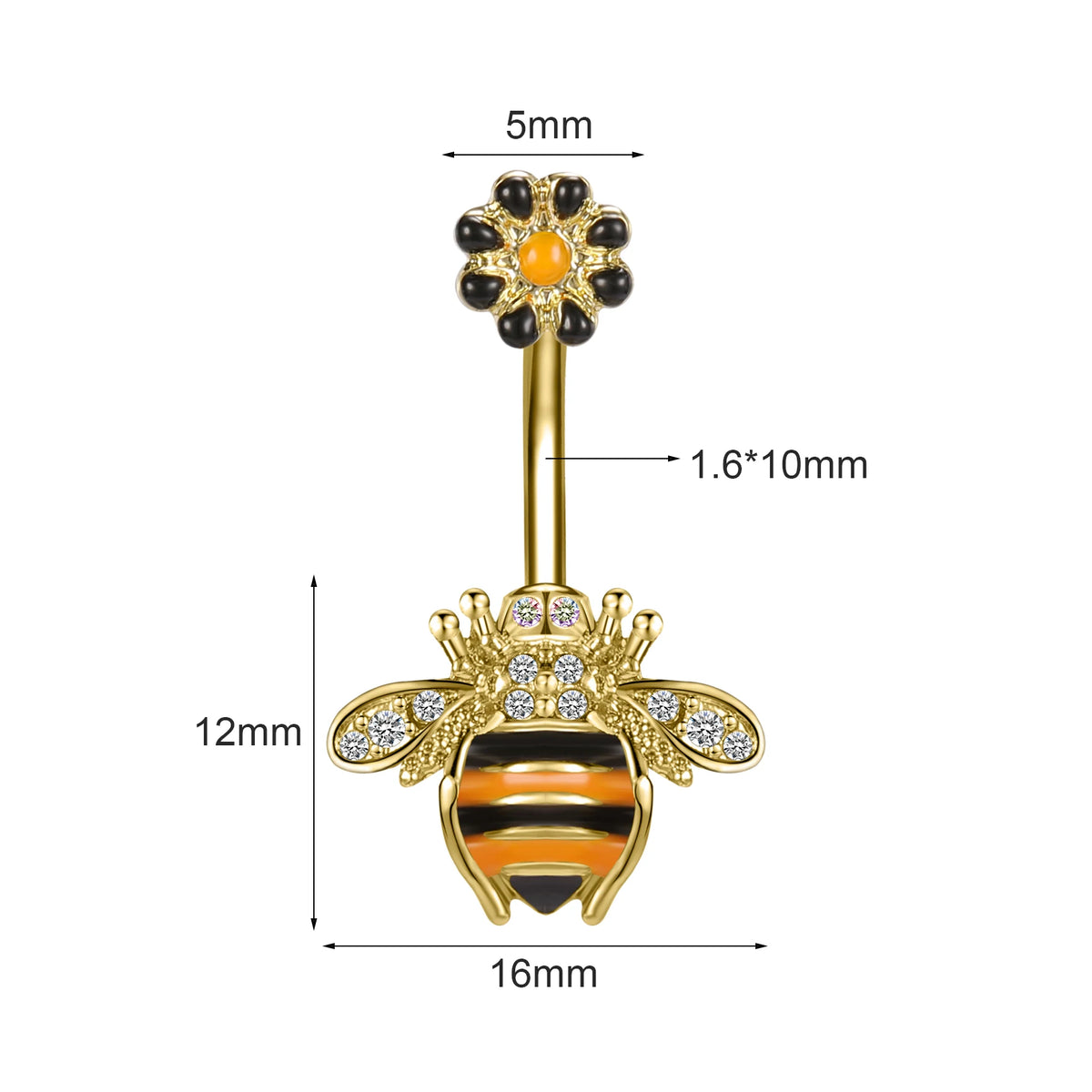 ZS 14G Bat Belly Button Ring Crystal Bat Navel Piercing Black Plated Body Piercing  Red Zircon Bat Belly Piercing Jewelry Women