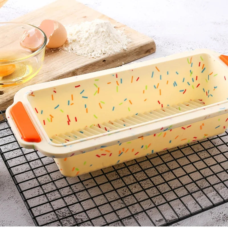Tejesa   2Pcs Silicone Toast Bread Mold Rectangular Bread Pan Mold Rectangular Cake Baking Tray Non-Stick Loaf Pan Chiffon Cake Mould Kitchen