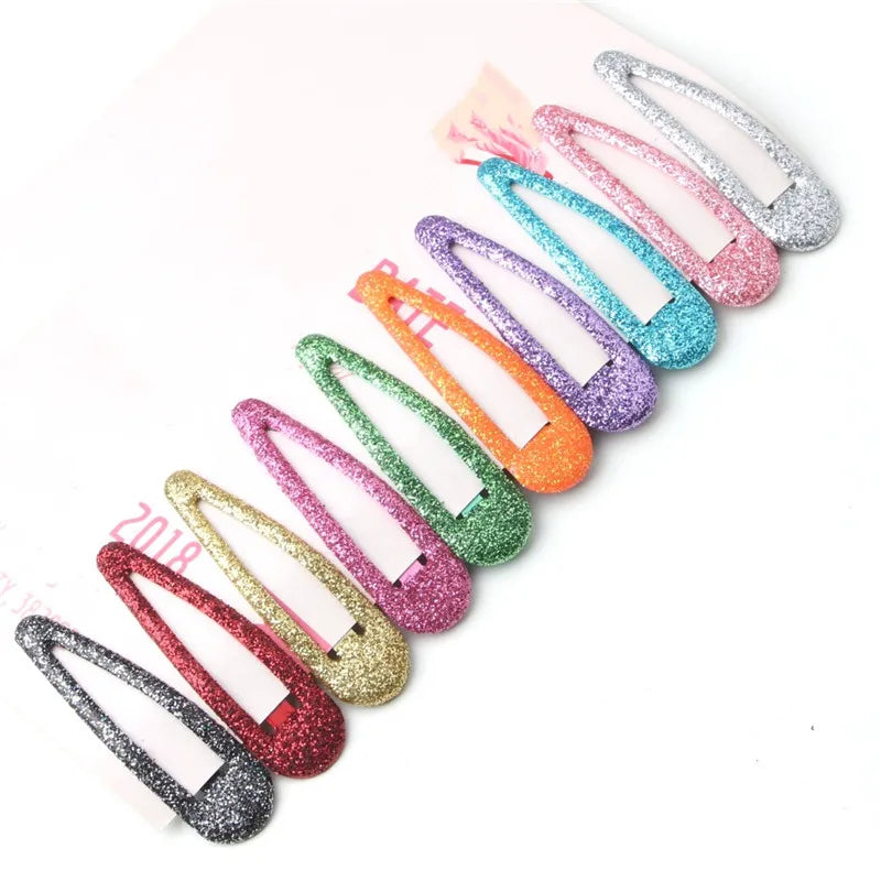 10/20pcs Glitter Snap Hair Clips Baby Children Girls BB Hairpin Hair Clip Pins Metal Barrettes Women Hair Styling Accessories