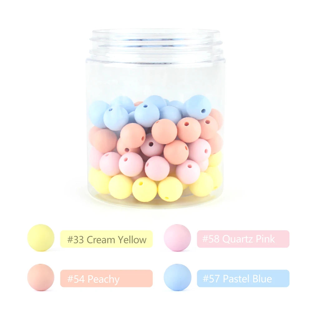20Pcs Silicone Beads 12MM Round Perle Baby Teething Beads DIY Pacifier Clip Chain Jewelry BPA Free Oral Care Chew Baby Teether