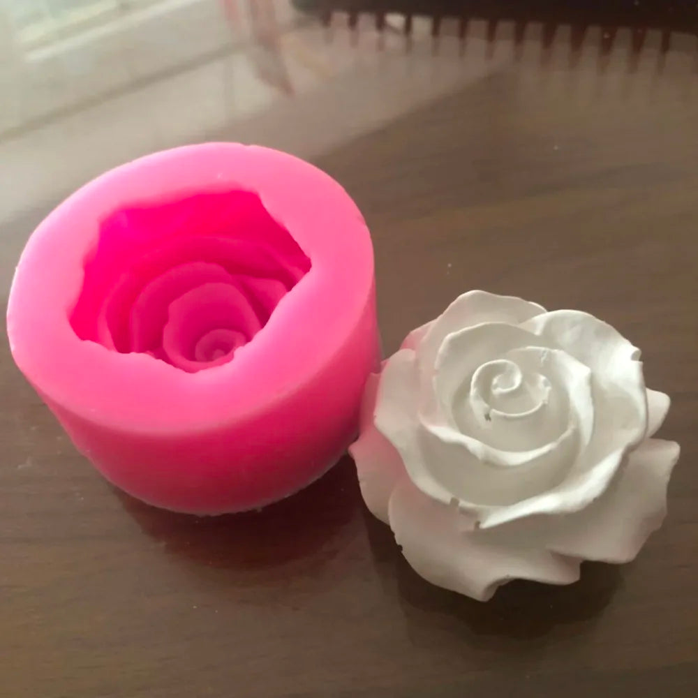 Flower Bloom Rose Shape Silicone DIY 3D Cake Mold Fondant Soap Cupcake Candy Chocolate Jelly Decoration Baking Tool Moulds