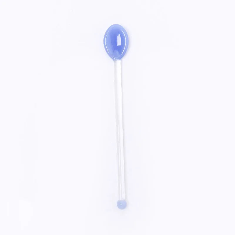 1pc Glass Dinnerware Spoon Tea Dessert Coffee Ice Cream Accessories Bar Tools New Long Handle Kitchen Accessories New