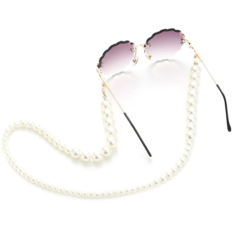 Glasses Chain for Women Big simulation Pearl Bead Chain For Glasses Lanyard Strap Cords Casual  Sunglasses Accessories
