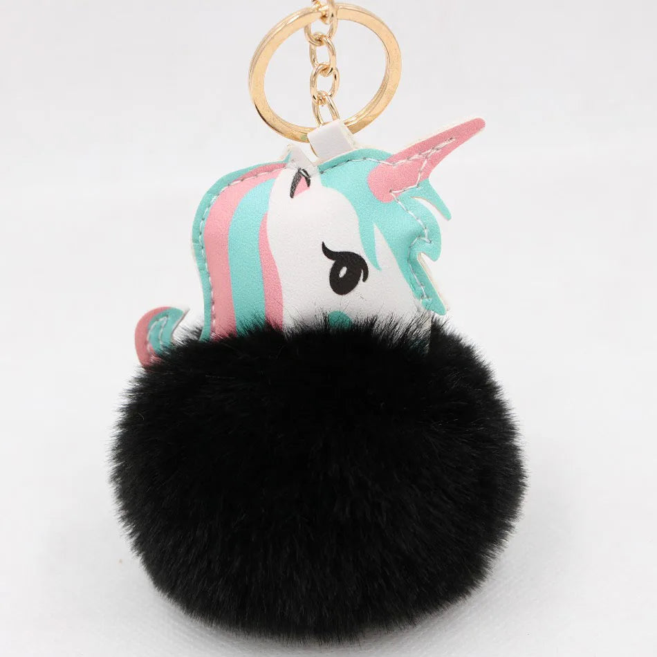 Fashion Key Chain Owl Fox Rhinestone Jewelry Unicorn Keychain for Women Girls Bag Cellphone Car Decoration