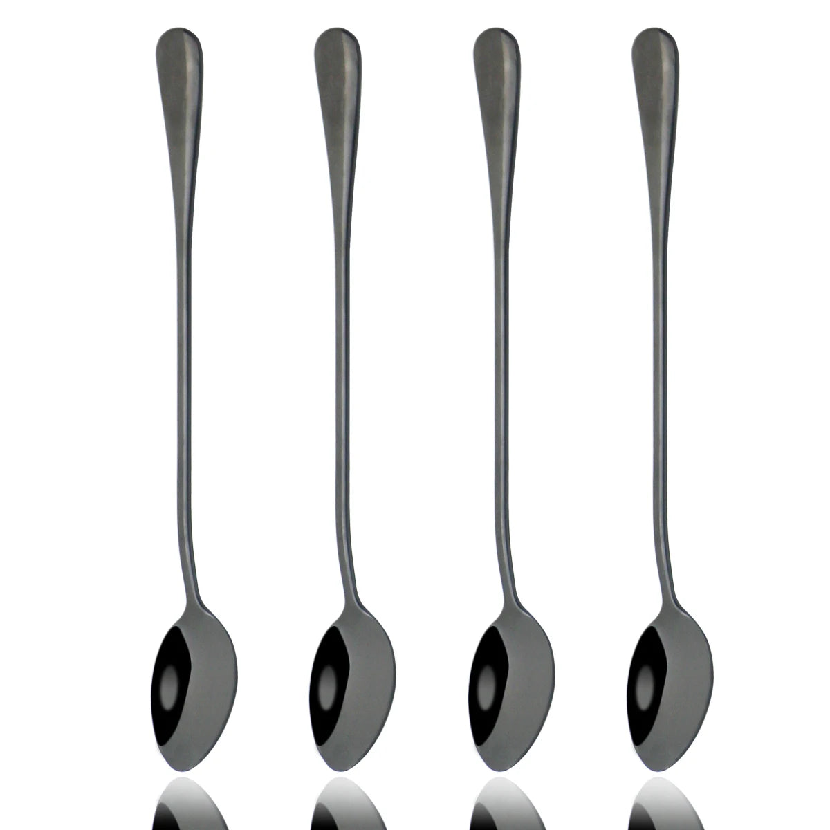 4Pcs Juice Coffee Stirring Spoon Set Colorful Cutlery Tea Spoon Dinnerware Ice Cream Long Handle Scoop Silverware Kitchen Tools