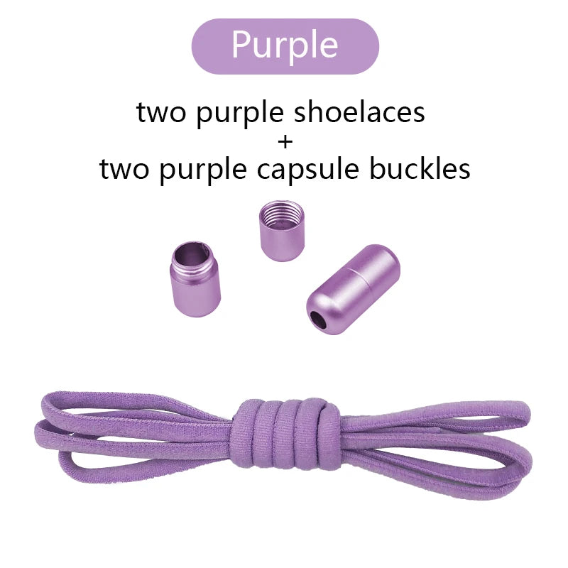 New Version Elastic No Tie Shoelaces Metal Lock Shoe Laces For Kids Adult Sneakers Quick Shoelaces Semicircle Shoestrings