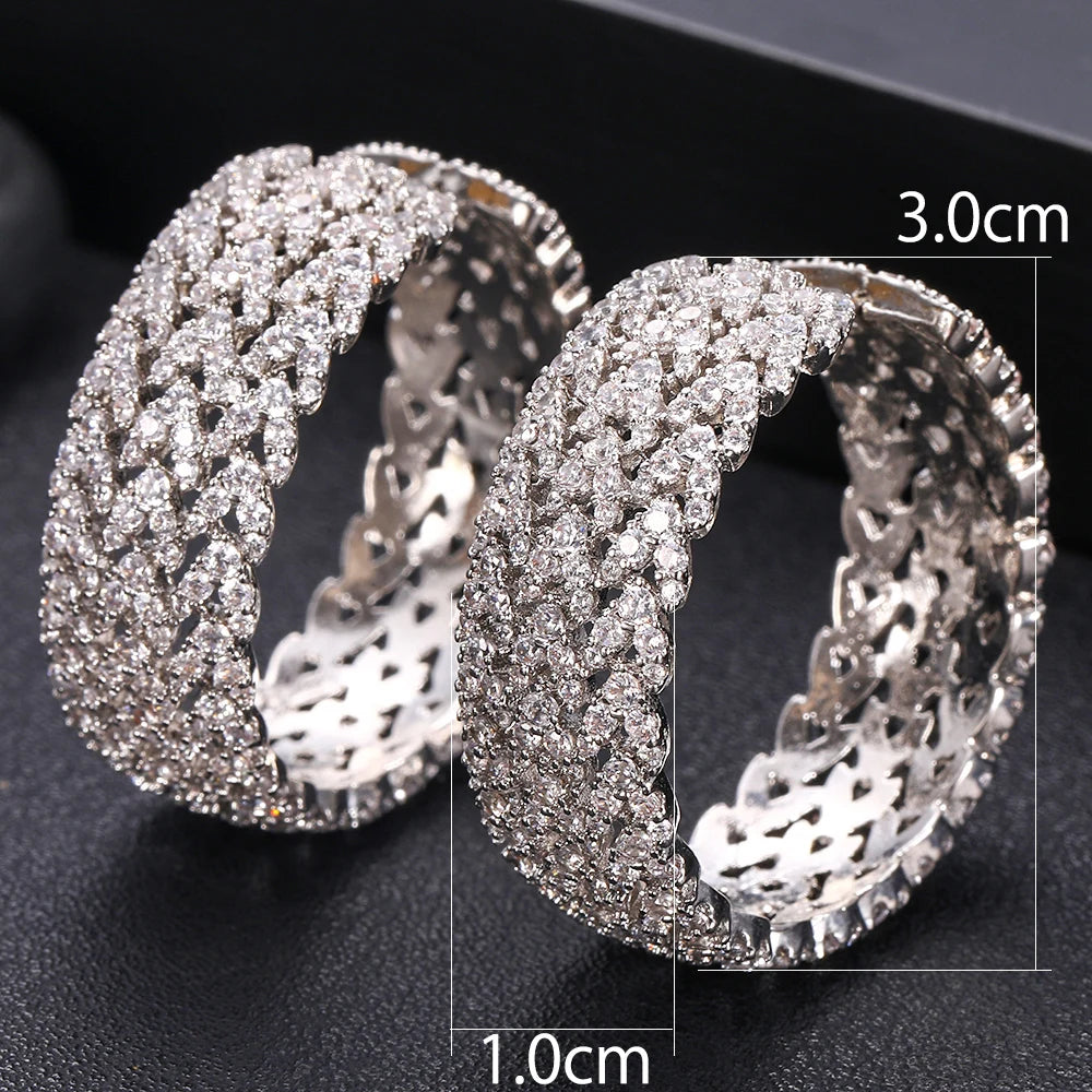 Hemasa  Cubic Zirconia Hoop Earrings For Women
