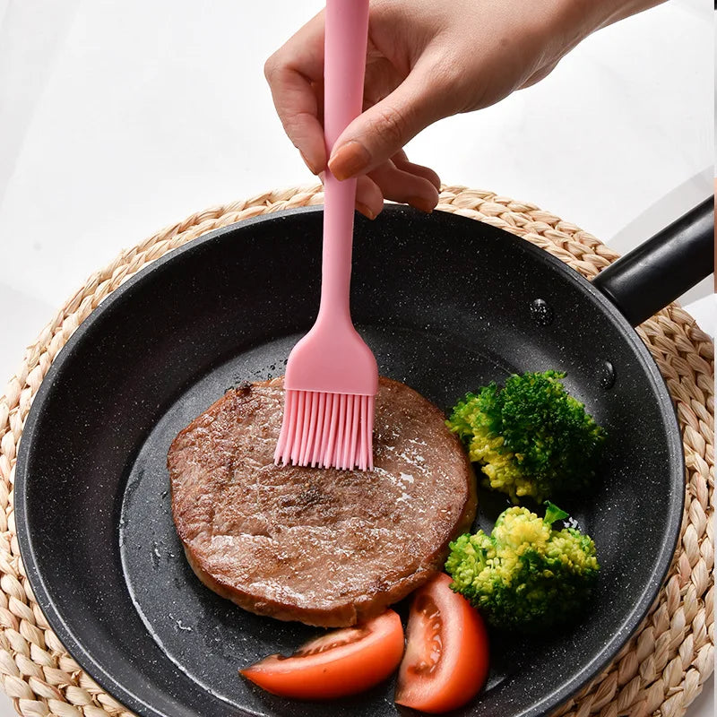 Tejesa 5Pcs Heat-Resistant Cooking Utensils Set Non-Stick Silicone Spatula Whisk Oil Brush Turner Cream Scraper Baking Set Kitchen Tool