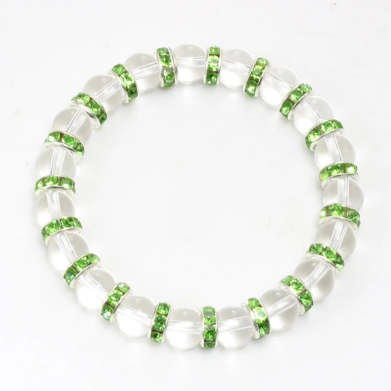Hemasa Fashion Charm Natural Stone Women Bracelet /Colorful Rhinestone Transparent  Beads Bracelets
