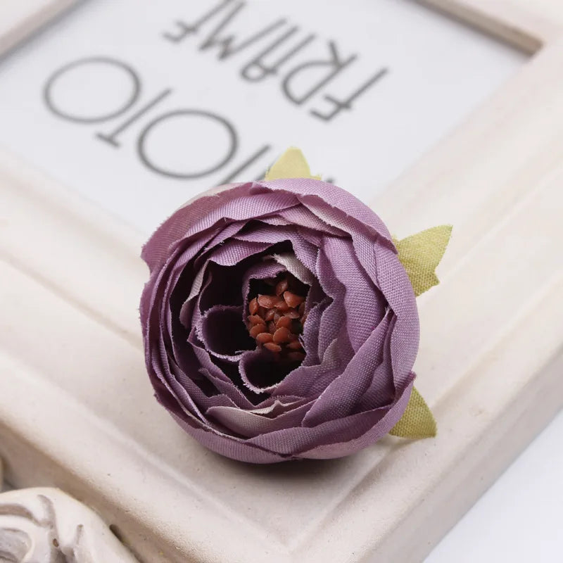 Artificial Silk Tea Rose Bud Flower Heads for DIY Wedding, Flower Wall, Event Party, Garland, Headware Deco, 4.5cm, 17Colors