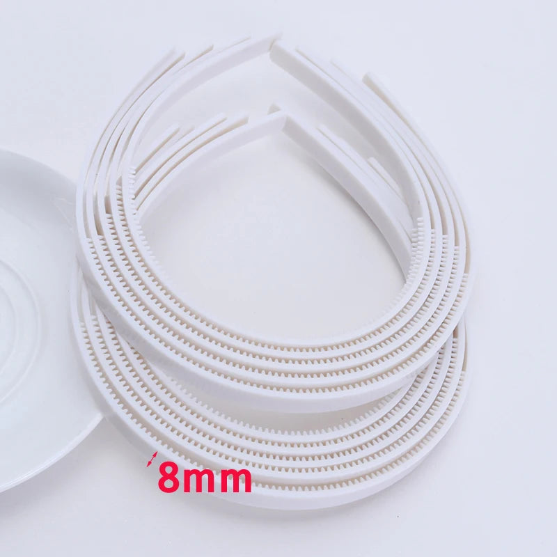 10pcs/lot 8mm /10mm Wide Teeth Hairbands  Girls Plastic Headbands Lady Jewelry Findings Diy Tools White Black  Hair Accessory
