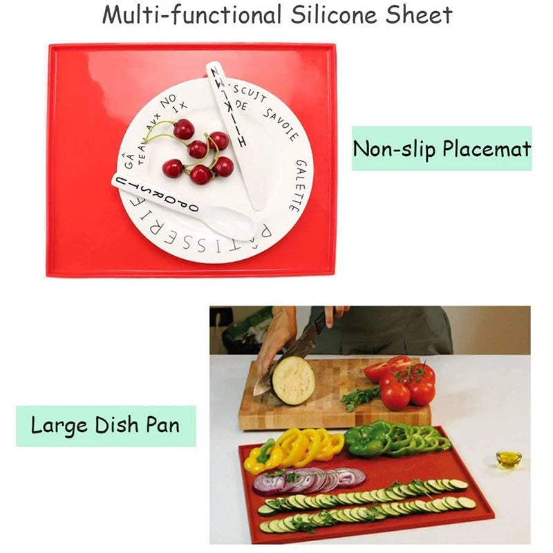 Tejesa Silicone Baking Mat Swiss Roll Mat Non-Stick Cake Tray Cake Roll Pad Oven Mat Bakeware Baking Inserts Sheet Kitchen Accessories