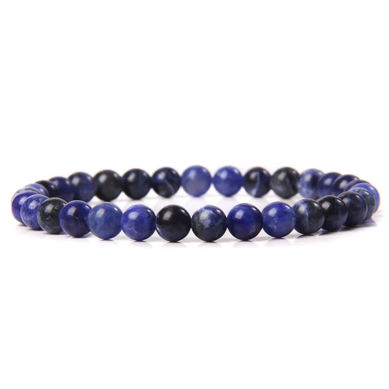 Hemasa 6mm Natural Stone Beads Bracelet/ Blue Tiger Eye/ lapis lazuli Beads Stretchable  Bracelet