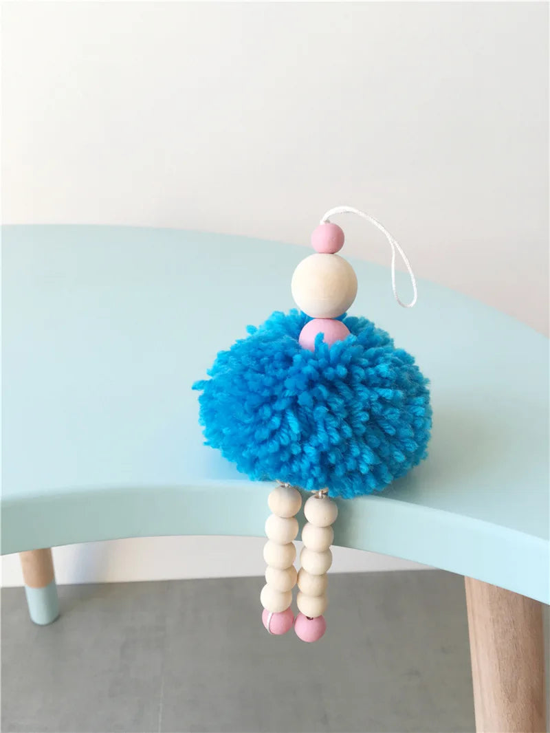 Ballet Dancer Hanging Decoration Nursery Baby Tent Ornament Wooden Beads Girl Room Decor Nordic Photography Props